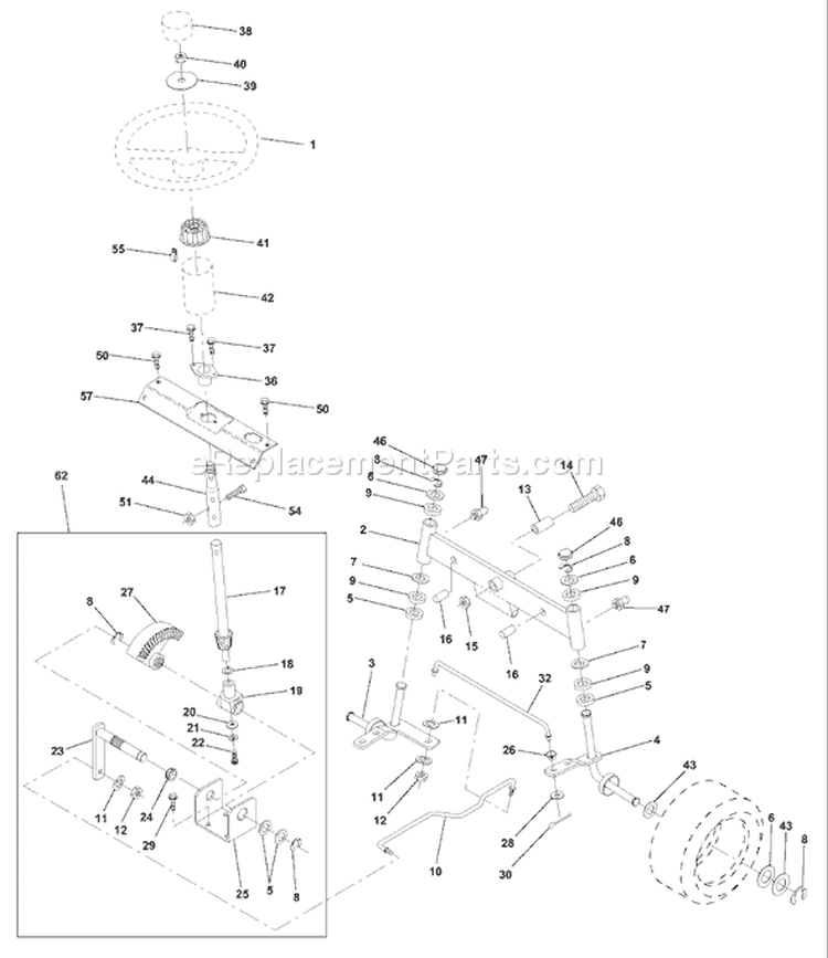 Page J Diagram and Parts List for 150 YTH  954830081A -1995-10 Husqvarna Lawn Tractor