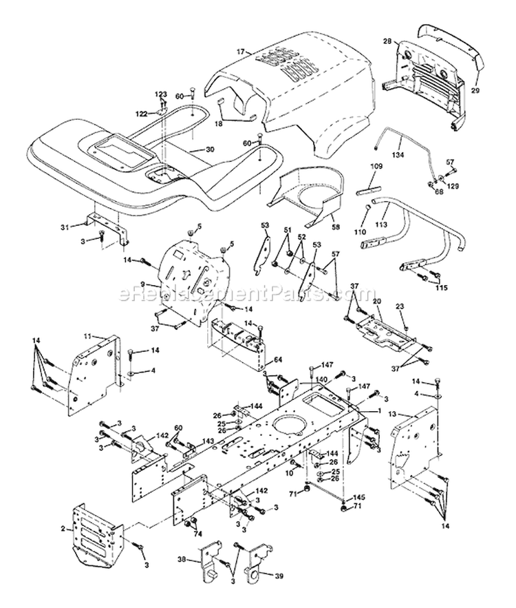 Page A Diagram and Parts List for 150 YTH  HCLTHC -954140007 -1997-05 Husqvarna Lawn Tractor