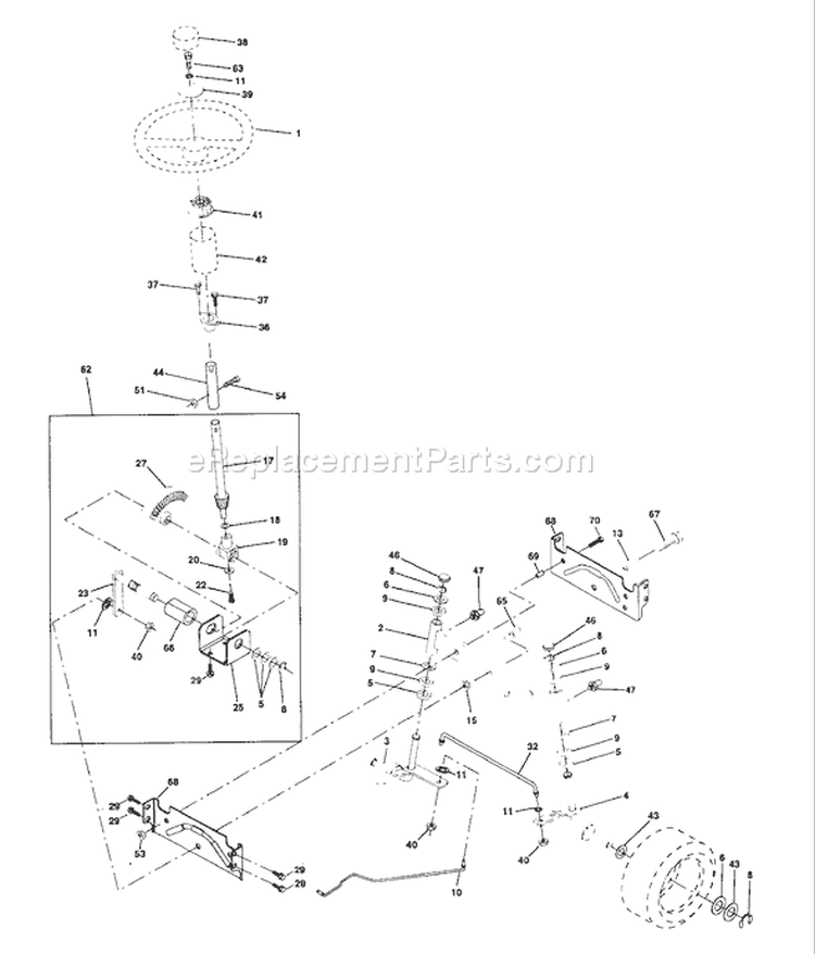 Page J Diagram and Parts List for 150 YTH  HCLTHC -954140007 -1997-05 Husqvarna Lawn Tractor