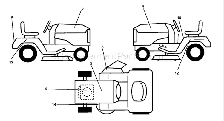 Page B Diagram and Parts List for 150 YTH  HCLTHC -954140007 -1997-05 Husqvarna Lawn Tractor