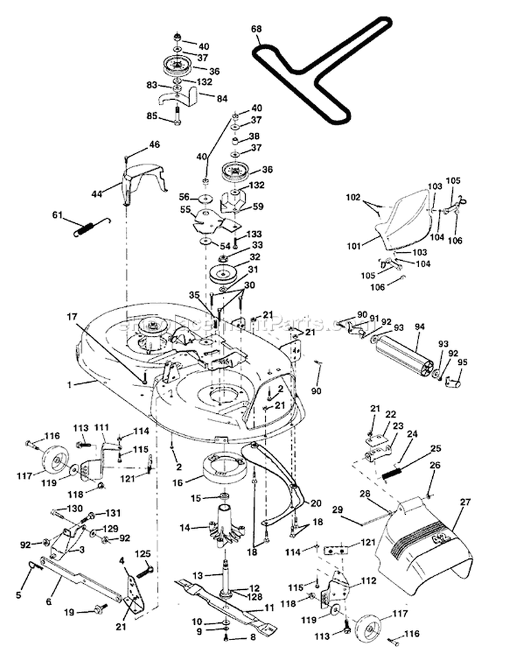 Page F Diagram and Parts List for 150 YTH  HCLTHC -954140007 -1997-05 Husqvarna Lawn Tractor