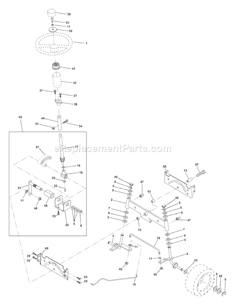 Page J Diagram and Parts List for 150 YTH  HCLTHE -954140007 -1998-03 Husqvarna Lawn Tractor