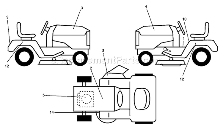 Page B Diagram and Parts List for 150 YTH  HCLTHE -954140007 -1998-03 Husqvarna Lawn Tractor