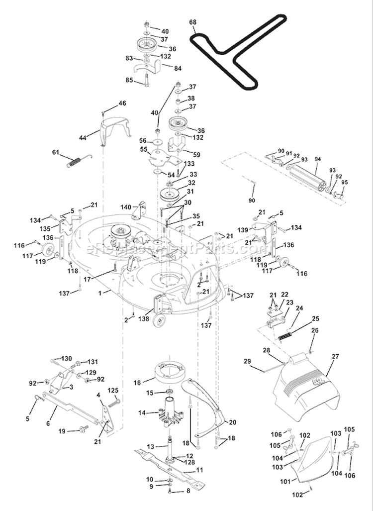 Page G Diagram and Parts List for 150 YTH  HCLTHH -954140007 -1998-10 Husqvarna Lawn Tractor