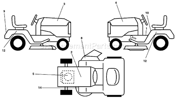 Page B Diagram and Parts List for 150 YTH  HCLTHJ -954140007 -1999-03 Husqvarna Lawn Tractor