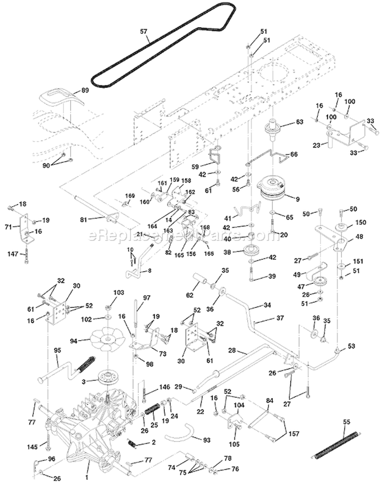 Page C Diagram and Parts List for 150 YTH  HCLTHJ -954140007 -1999-03 Husqvarna Lawn Tractor