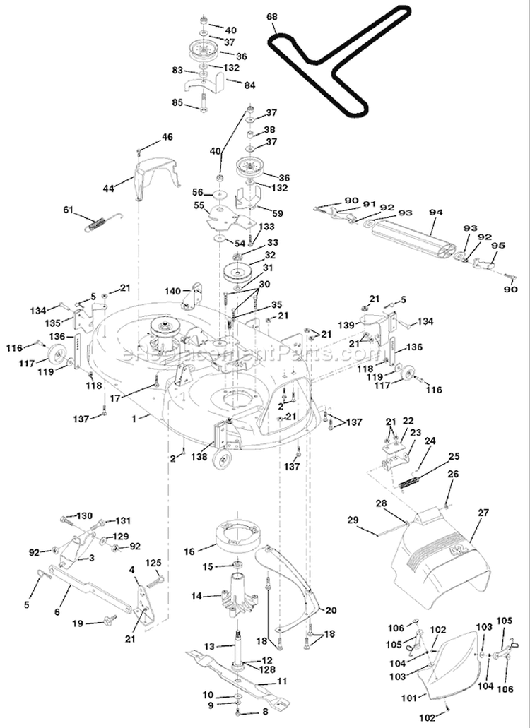 Page F Diagram and Parts List for 150 YTH  HCLTHJ -954140007 -1999-03 Husqvarna Lawn Tractor