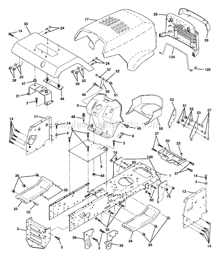 Page A Diagram and Parts List for 150 YTH  HCYTHB -954880011 -1996-01 Husqvarna Lawn Tractor