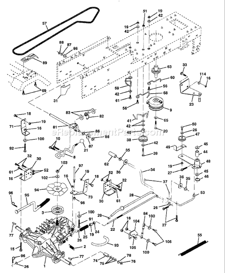 Page C Diagram and Parts List for 150 YTH  HCYTHB -954880011 -1996-01 Husqvarna Lawn Tractor