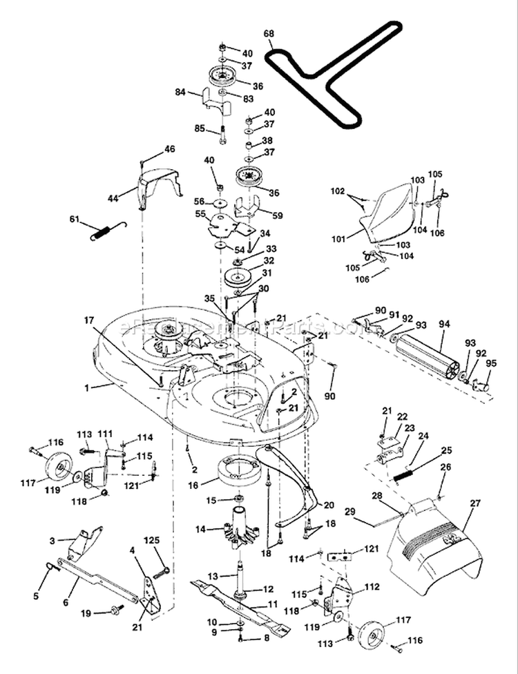 Page F Diagram and Parts List for 150 YTH  HCYTHB -954880011 -1996-01 Husqvarna Lawn Tractor