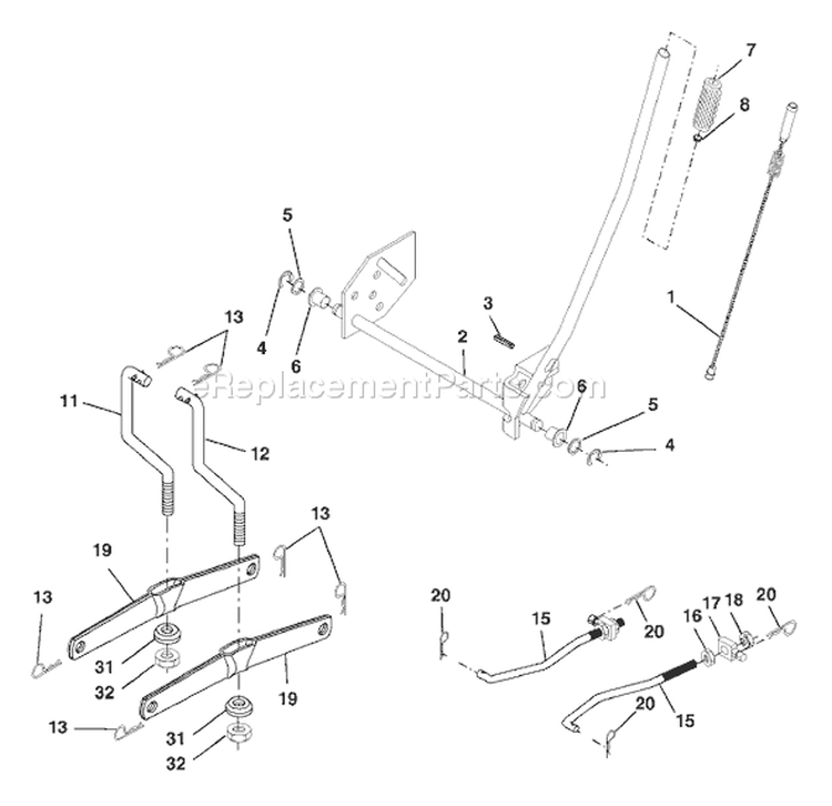 Page G Diagram and Parts List for 1542 YTH  YTHK  A -954568526 -2002-01 Husqvarna Lawn Tractor