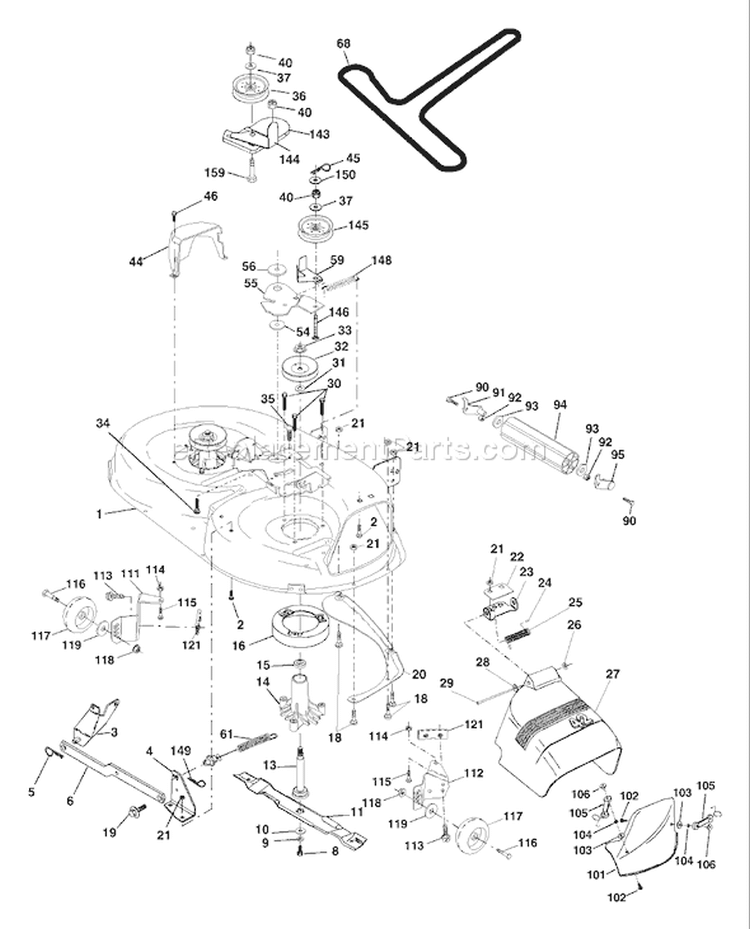Page F Diagram and Parts List for 1542A YTH  954567048 -2000-11 Husqvarna Lawn Tractor
