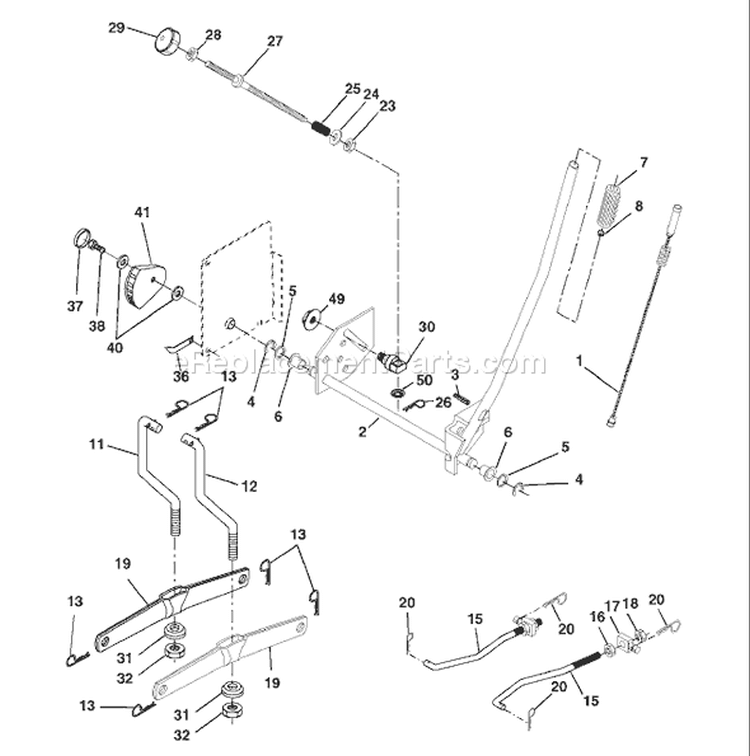 Page G Diagram and Parts List for 1542A YTH  954567048 -2000-11 Husqvarna Lawn Tractor