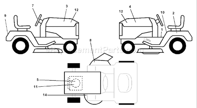 Page B Diagram and Parts List for 1542B YTH  954567048 -2001-01 Husqvarna Lawn Tractor