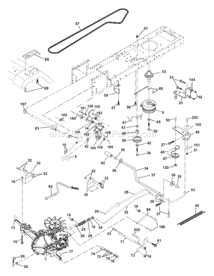 Page C Diagram and Parts List for 1542B YTH  954567048 -2001-01 Husqvarna Lawn Tractor