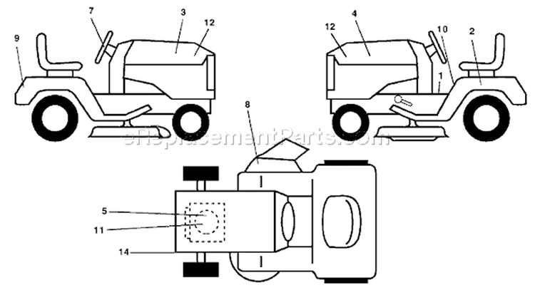 Page B Diagram and Parts List for 1542C YTH  954567048 -2001-04 Husqvarna Lawn Tractor