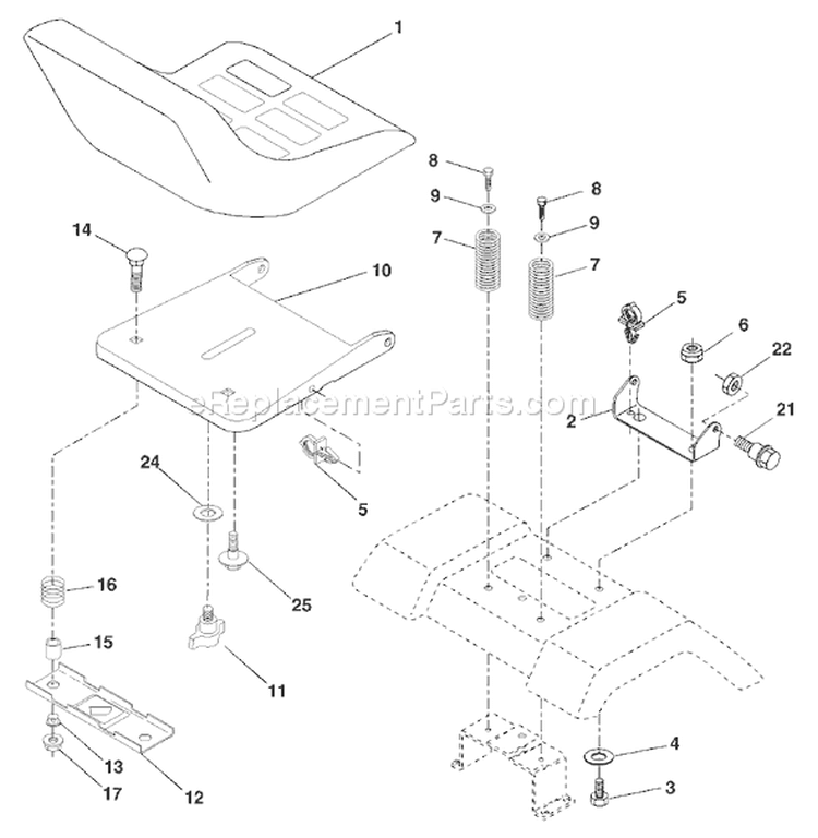 Page H Diagram and Parts List for 1542C YTH  954567048 -2001-04 Husqvarna Lawn Tractor