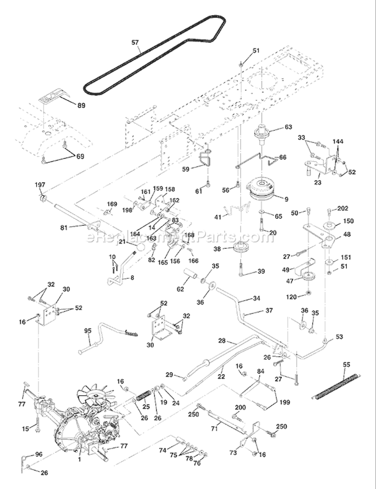 Page C Diagram and Parts List for 1542E YTH  954567048 -2001-12 Husqvarna Lawn Tractor