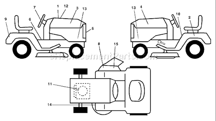 Page B Diagram and Parts List for 1542XPB YTH  954567253 -2001-11 Husqvarna Lawn Tractor