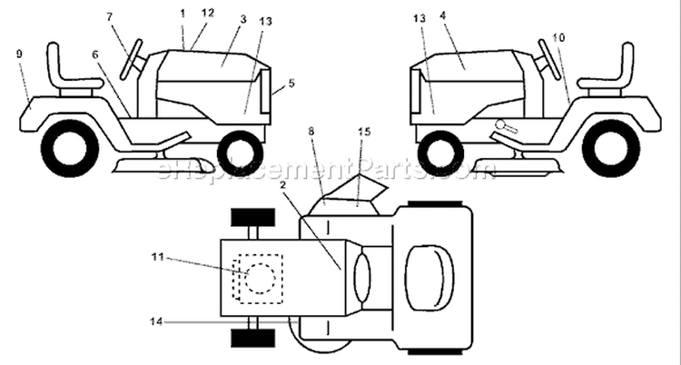 Page B Diagram and Parts List for 1542XPD YTH  954567253 -2001-12 Husqvarna Lawn Tractor