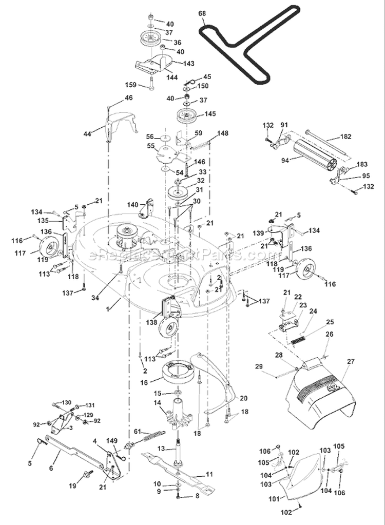 Page F Diagram and Parts List for 1542XPD YTH  954567253 -2001-12 Husqvarna Lawn Tractor