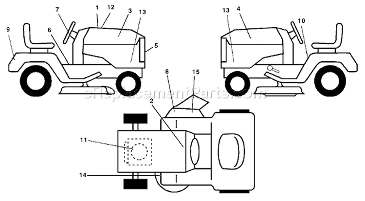 Page B Diagram and Parts List for 1542XPE YTH  954567253 -2002-02 Husqvarna Lawn Tractor