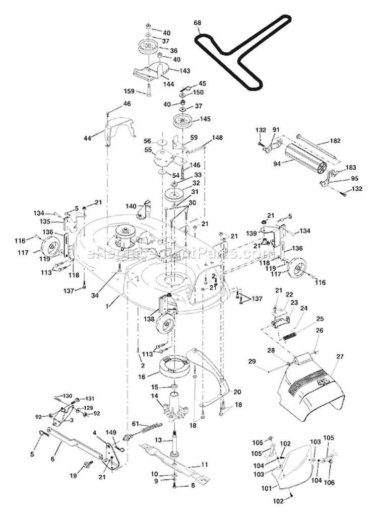 Page F Diagram and Parts List for 1542XPF YTH  954567253 -2002-02 Husqvarna Lawn Tractor