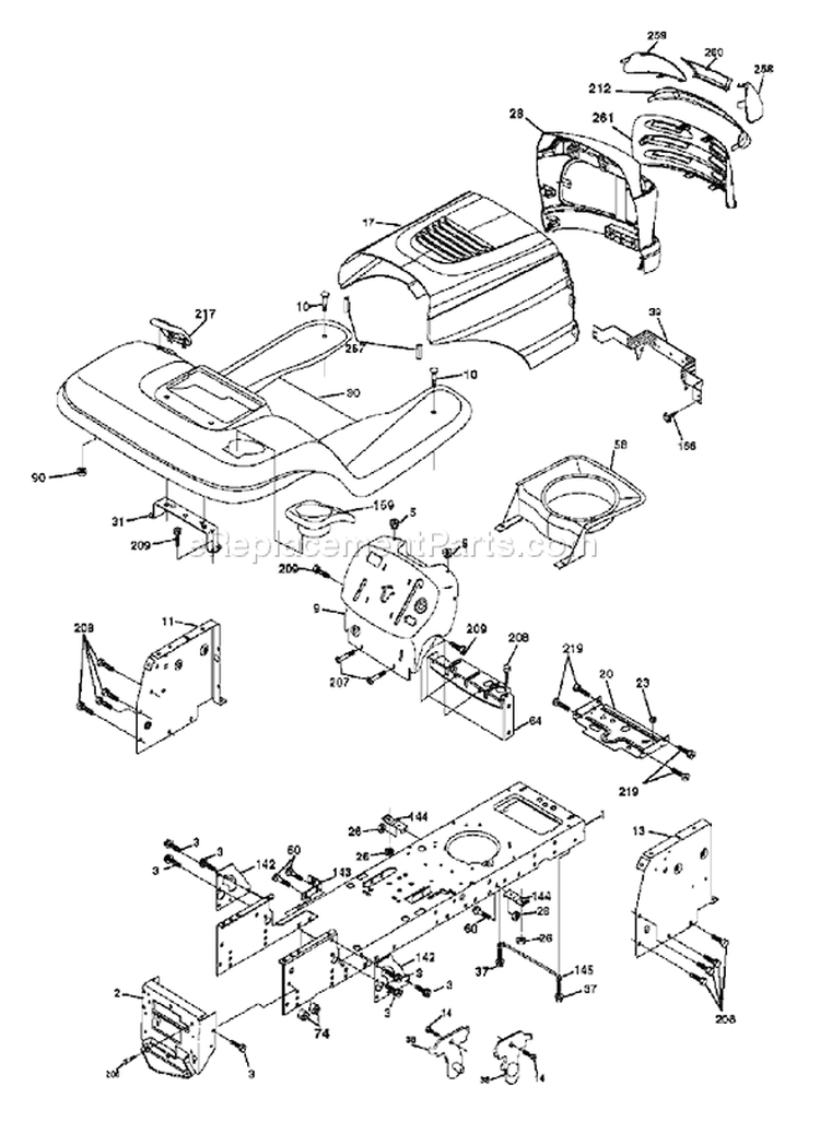 Page A Diagram and Parts List for 1542XPG YTH  954567253 -2003-03 Husqvarna Lawn Tractor