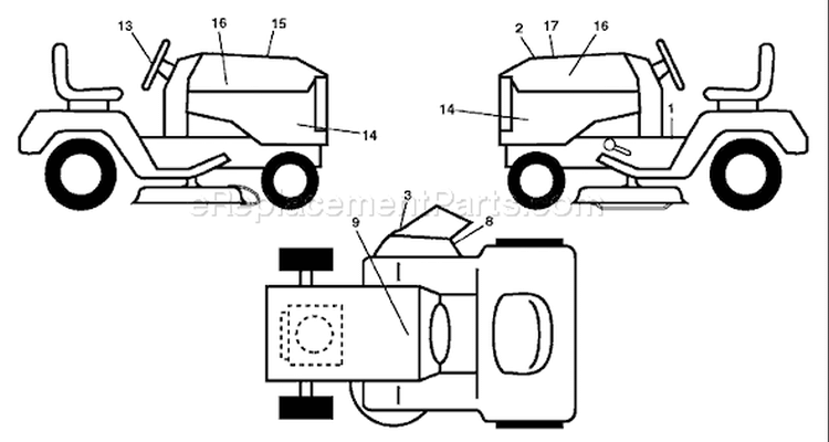 Page B Diagram and Parts List for 1542XPT YTH  96043000601 -2006-06 Husqvarna Lawn Tractor