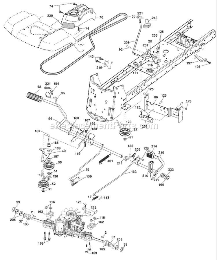 Page C Diagram and Parts List for 1542XPT YTH  96043000603 -2008-01 Husqvarna Lawn Tractor
