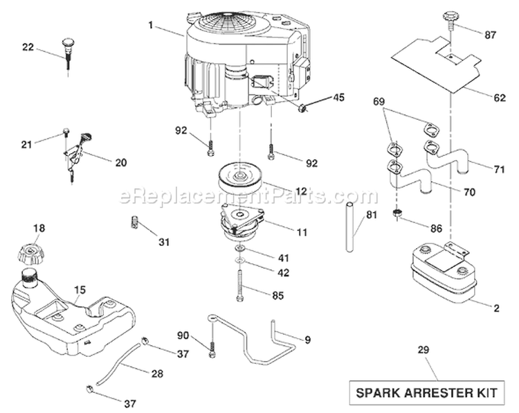 Page E Diagram and Parts List for 1542XPT YTH  96043000603 -2008-01 Husqvarna Lawn Tractor