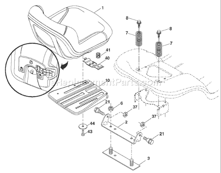 Page H Diagram and Parts List for 1542XPT YTH  96043000603 -2008-01 Husqvarna Lawn Tractor