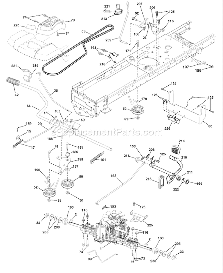 Page C Diagram and Parts List for 1542XPT YTH  96043000604 -2008-01 Husqvarna Lawn Tractor