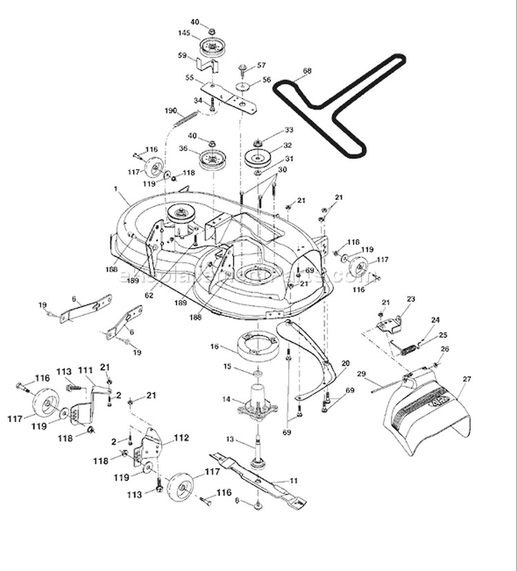 Page F Diagram and Parts List for 1542XPT YTH  96043000604 -2008-01 Husqvarna Lawn Tractor