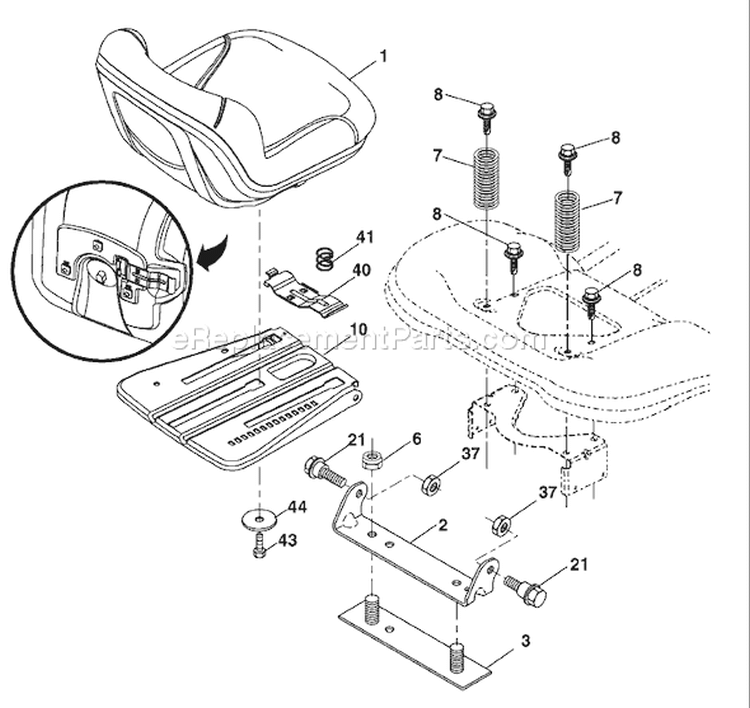 Page H Diagram and Parts List for 1542XPT YTH  96043000604 -2008-01 Husqvarna Lawn Tractor