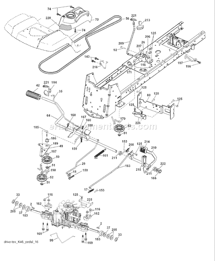Page C Diagram and Parts List for 1542XPT YTH  CA -96043005100 -2007-12 Husqvarna Lawn Tractor