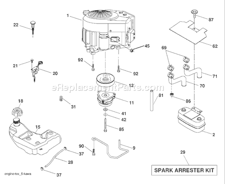 Page E Diagram and Parts List for 1542XPT YTH  CA -96043005100 -2007-12 Husqvarna Lawn Tractor