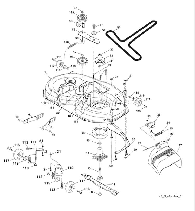 Page F Diagram and Parts List for 1542XPT YTH  CA -96043005100 -2007-12 Husqvarna Lawn Tractor