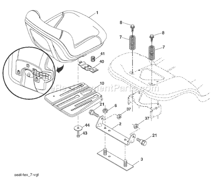 Page H Diagram and Parts List for 1542XPT YTH  CA -96043005100 -2007-12 Husqvarna Lawn Tractor