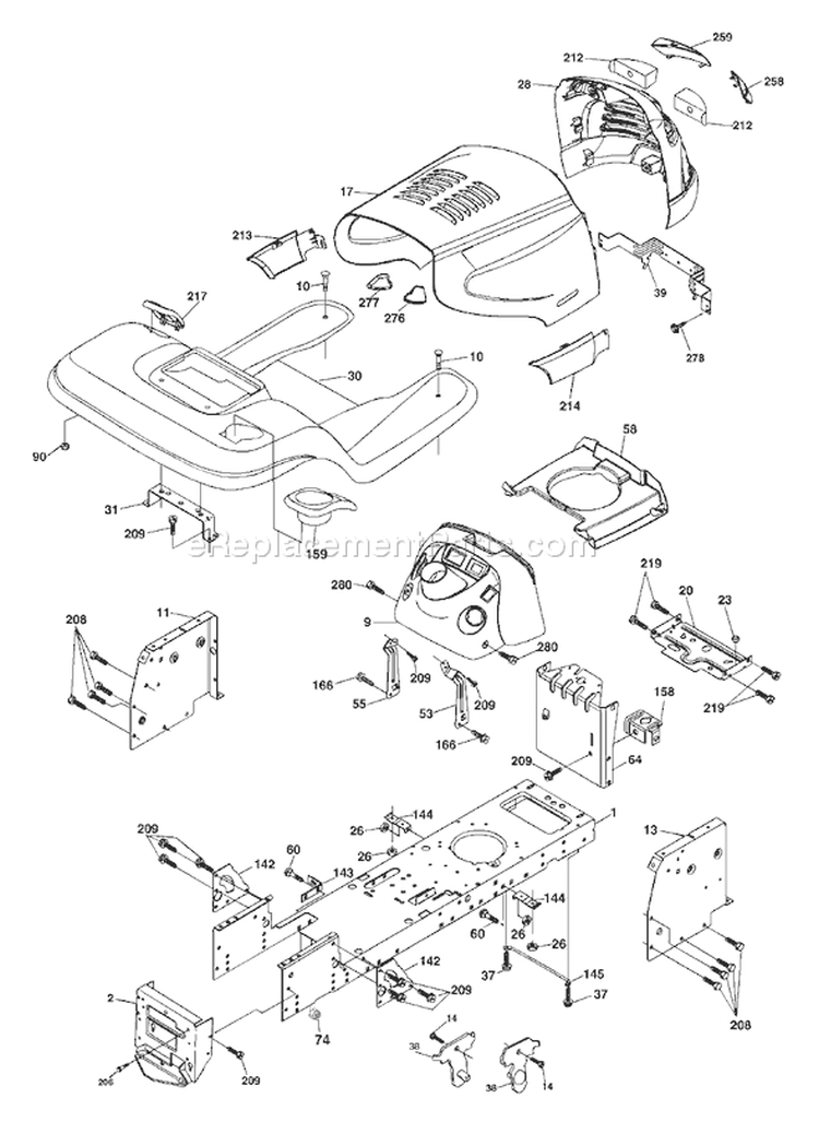 Page A Diagram and Parts List for 1542XP YTH  2003-10 Husqvarna Lawn Tractor