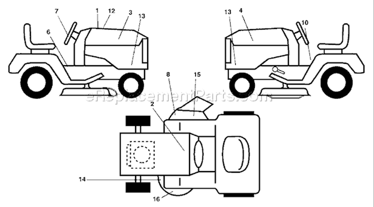Page B Diagram and Parts List for 1542XP YTH  2003-10 Husqvarna Lawn Tractor