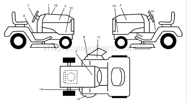 Page B Diagram and Parts List for 1542XP YTH  954568465 -2004-03 Husqvarna Lawn Tractor
