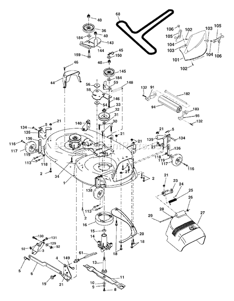 Page F Diagram and Parts List for 1542XP YTH  954568465 -2004-03 Husqvarna Lawn Tractor