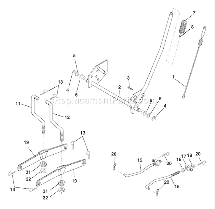 Page G Diagram and Parts List for 1542XP YTH  96013000100 -2005-01 Husqvarna Lawn Tractor