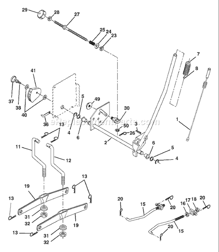 Page G Diagram and Parts List for 1542XP YTH  96013000101 -2005-01 Husqvarna Lawn Tractor