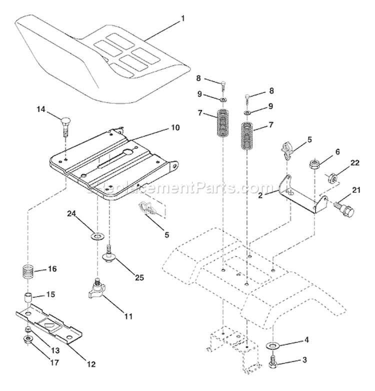 Page H Diagram and Parts List for 1542XP YTH  96013000101 -2005-01 Husqvarna Lawn Tractor