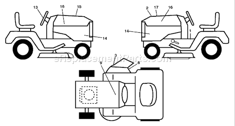 Page B Diagram and Parts List for 1542XP YTH  YTH T -96043000602 -2006-10 Husqvarna Lawn Tractor