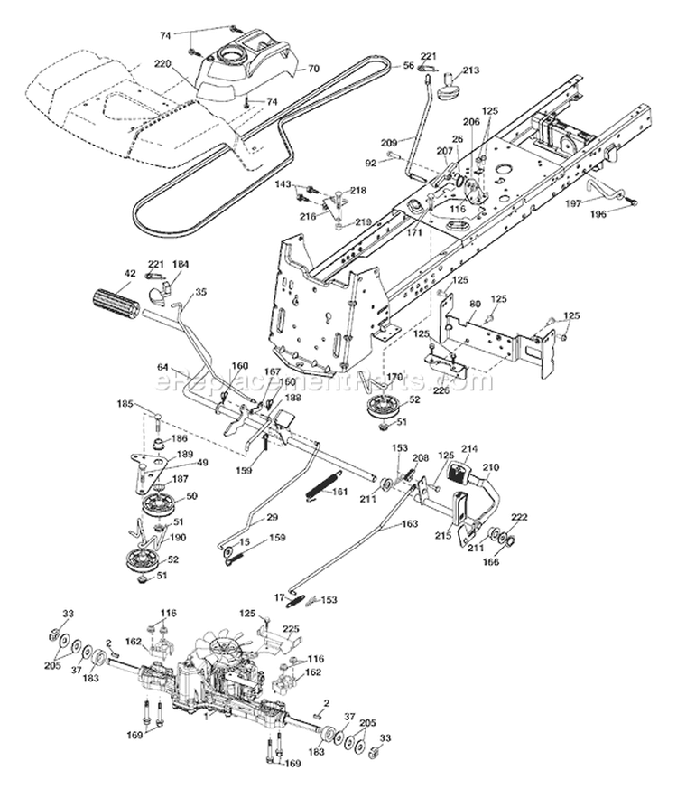 Page C Diagram and Parts List for 1542XP YTH  YTH T -96043000602 -2006-10 Husqvarna Lawn Tractor