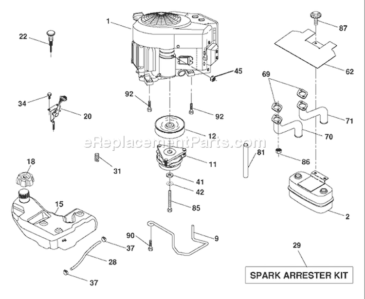 Page E Diagram and Parts List for 1542XP YTH  YTH T -96043000602 -2006-10 Husqvarna Lawn Tractor