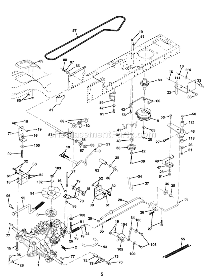 Page C Diagram and Parts List for 160 YTH  1997-11 Husqvarna Lawn Tractor